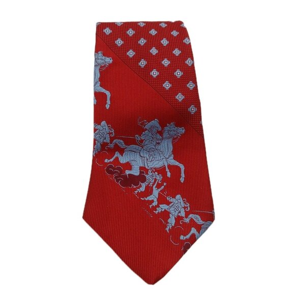 Three Musketeers Pattern Red Necktie Ted Blue - Picture 1 of 10